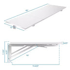 Mount-It! Table rabattable blanche robuste, Tables à rabat murales, Pliante, Établi pliable pour bureau à domicile, buanderie, garage