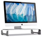 Mount-It! Support de moniteur en aluminium pour iMac - Support de moniteur en métal avec rangement pour clavier - Rehausseur d'écran universel pour PC et ordinateur portable