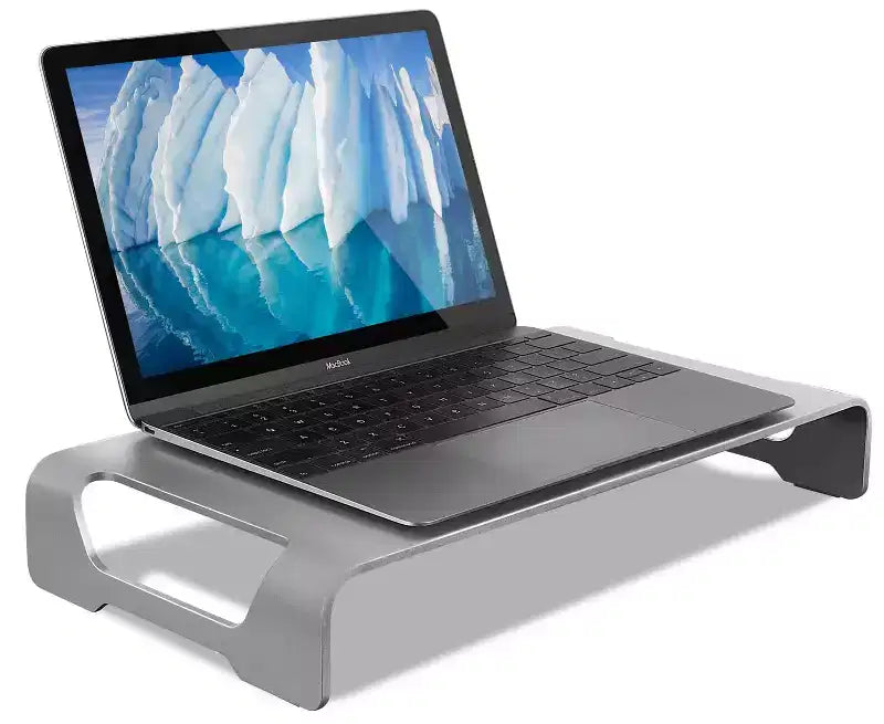 Mount-It! Support de moniteur en aluminium pour iMac - Support de moniteur en métal avec rangement pour clavier - Rehausseur d'écran universel pour PC et ordinateur portable