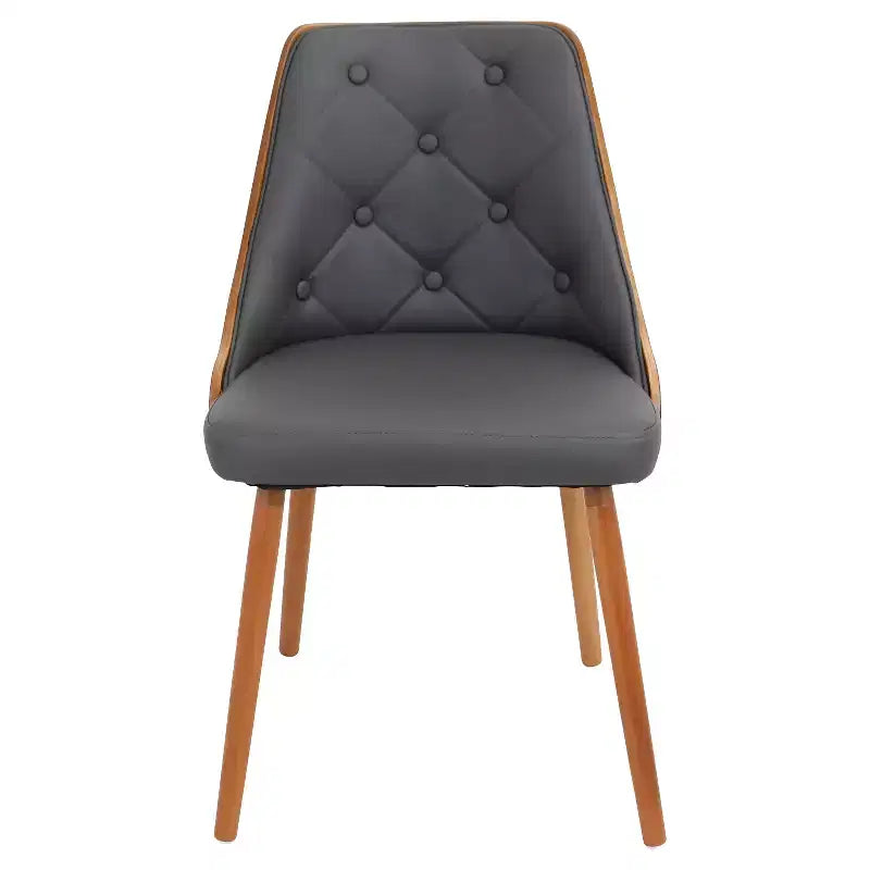 Chaise de salle à manger Gianna Mid Century Modern en noyer - Lumisource