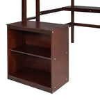 Lit mezzanine en bois avec bureau, tableau d'écriture et meuble à 2 tiroirs - ModernLuxe