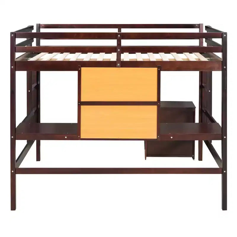 Lit mezzanine en bois avec bureau, tableau d'écriture et meuble à 2 tiroirs - ModernLuxe