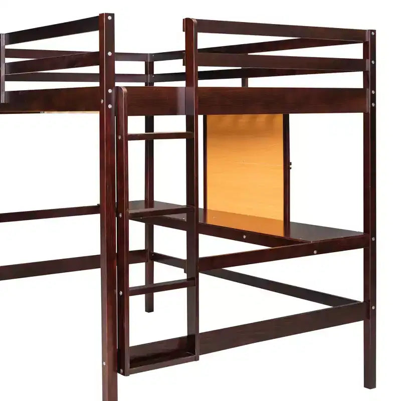 Lit mezzanine en bois avec bureau, tableau d'écriture et meuble à 2 tiroirs - ModernLuxe
