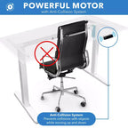 Mount-It! Cadre de bureau assis-debout à manivelle réglable en hauteur avec plateau extra-large | Blanc