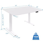 Mount-It! Cadre de bureau assis-debout à manivelle réglable en hauteur avec plateau extra-large | Blanc