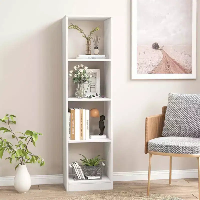 Costway Bibliothèque autoportante de 142 cm avec 4 compartiments ouverts
