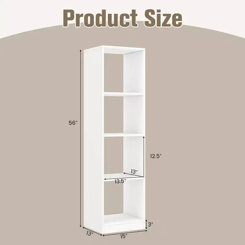 Costway Bibliothèque autoportante de 142 cm avec 4 compartiments ouverts