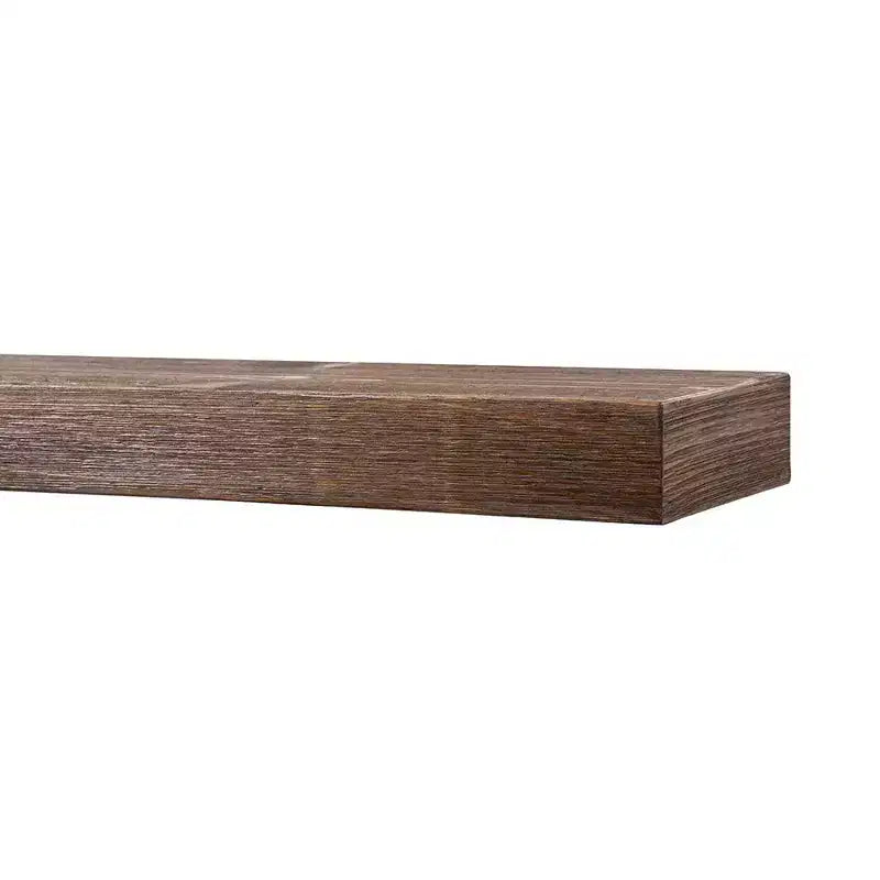 Étagère de cheminée moderne Ember Vara en bois - Comporte des nœuds et un aspect vieilli naturel