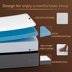 Matelas pliable en mousse à mémoire de forme de gel, 4 po, Continental Sleep | Côtés en maille respirante avec housse ultra douce, amovible et lavable.
