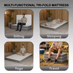 Matelas pliable en mousse à mémoire de forme de gel, 4 po, Continental Sleep | Côtés en maille respirante avec housse ultra douce, amovible et lavable.