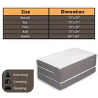 Matelas pliable en mousse à mémoire de forme de gel, 4 po, Continental Sleep | Côtés en maille respirante avec housse ultra douce, amovible et lavable.