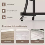 Costway Bureau Informatique Mobile 75 cm Chariot Ordinateur Portable Roulant avec Plateau de Clavier Coulissant et Étagère