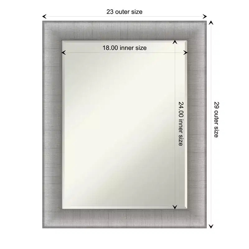 Amanti Art Élégant miroir mural de salle de bain à petit biseau brossé
