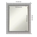 Amanti Art Élégant miroir mural de salle de bain à petit biseau brossé