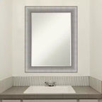 Amanti Art Élégant miroir mural de salle de bain à petit biseau brossé
