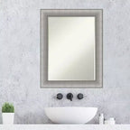 Amanti Art Élégant miroir mural de salle de bain à petit biseau brossé
