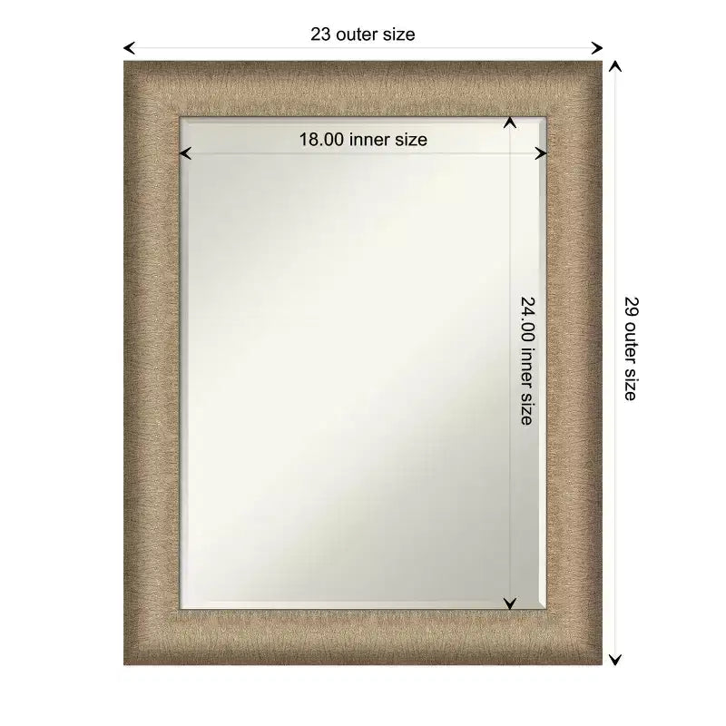 Amanti Art Élégant miroir mural de salle de bain à petit biseau brossé