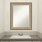 Amanti Art Élégant miroir mural de salle de bain à petit biseau brossé