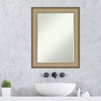 Amanti Art Élégant miroir mural de salle de bain à petit biseau brossé