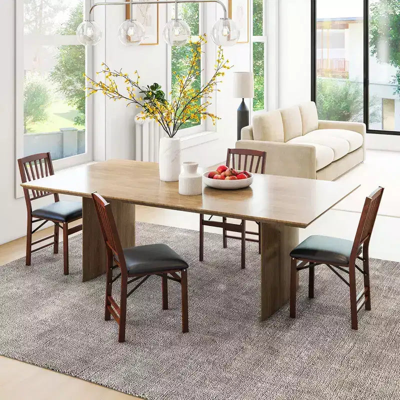 Costway Lot de 2 Chaises Pliantes de Salle à Manger Chaises Pliables avec Assise Rembourrée en PVC et Dossier Haut