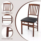 Costway Lot de 2 Chaises Pliantes de Salle à Manger Chaises Pliables avec Assise Rembourrée en PVC et Dossier Haut