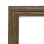 Miroir mural de salle de bain Amanti Art en bois biseauté marron rustique vieilli