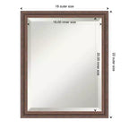 Miroir mural de salle de bain Amanti Art en bois biseauté marron rustique vieilli