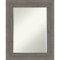 Amanti Art Fencepost Grey Petite Bevel Wood Bathroom Wall Mirror 31 x 25 in.