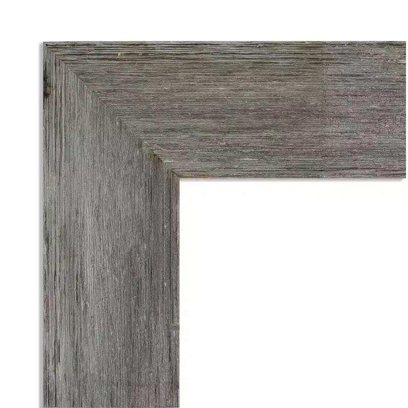 Miroir Mural de Salle de Bain Amanti Art en Bois à Biais Fin Gris Clôture 31 x 25 po