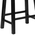 Tabourets de bar PJ Wood Classic Saddle-Seat de 61 cm de haut pour maisons, salles à manger et bars, sans dossier, 4 pieds carrés, noirs (lot de 6)