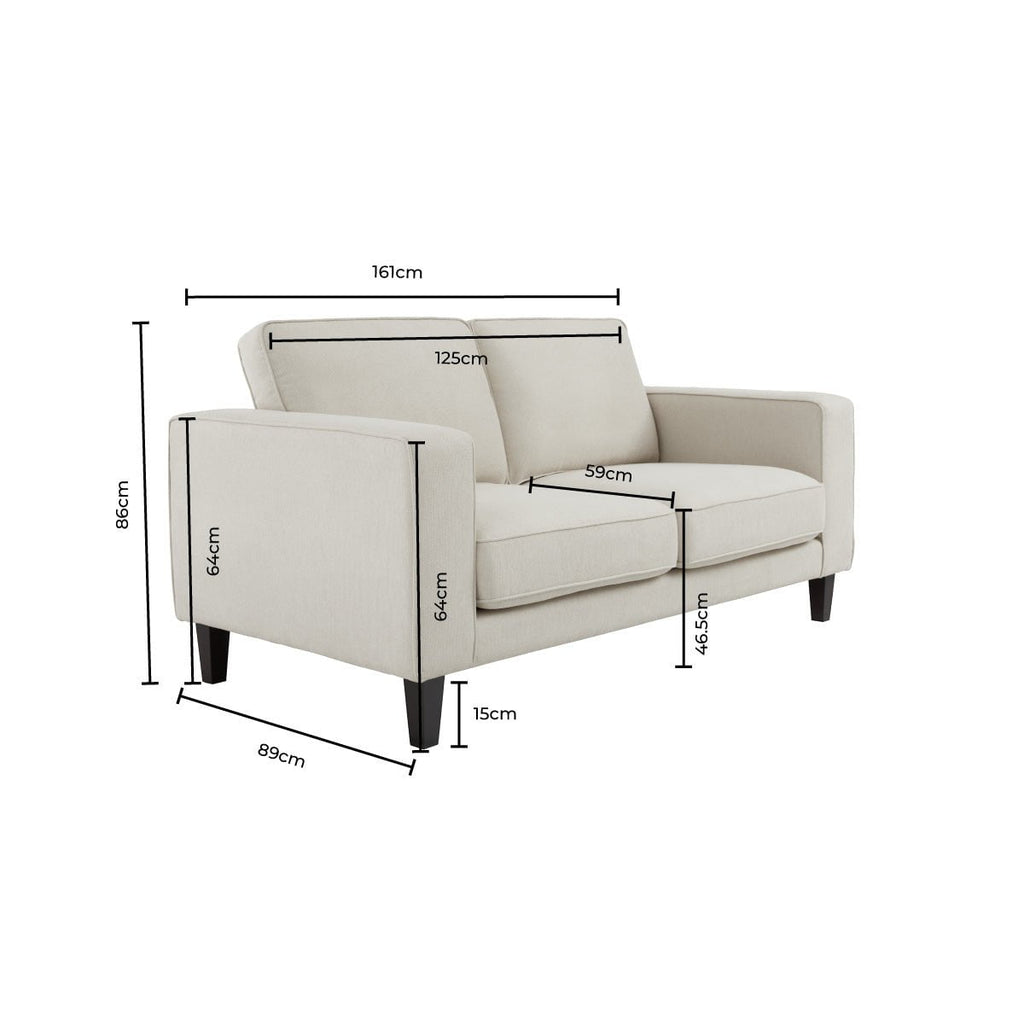 2 Seater Sofa - Beige – In a beautiful shade of beige, add a touch of sophisticated comfort and classic style to your home with our 2-seater sofa from the collection