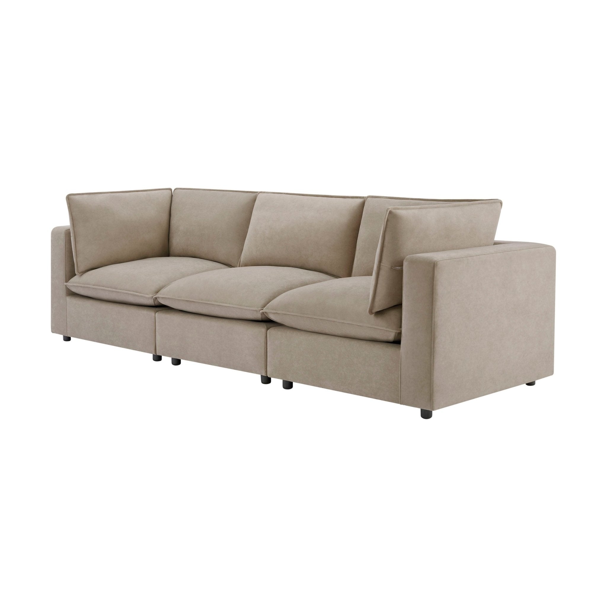 3 Seater Sofa - Stone – Bring style and luxury to your home with the stone 3-seater Sofa from the furniture collection
