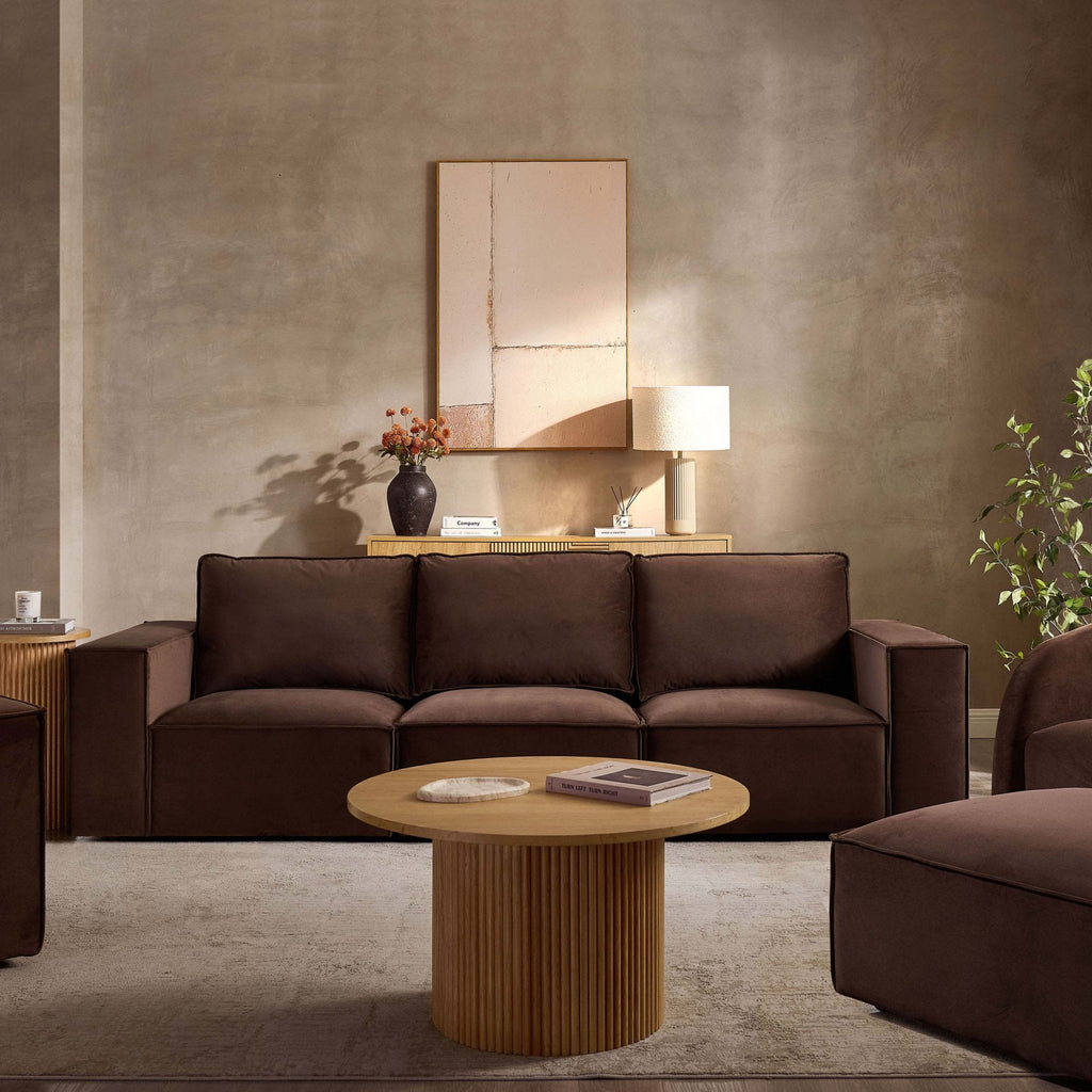 3 Seater Sofa - Cappuccino – Add a touch of contemporary style to your home with the 3-Seater sofa in Cappuccino