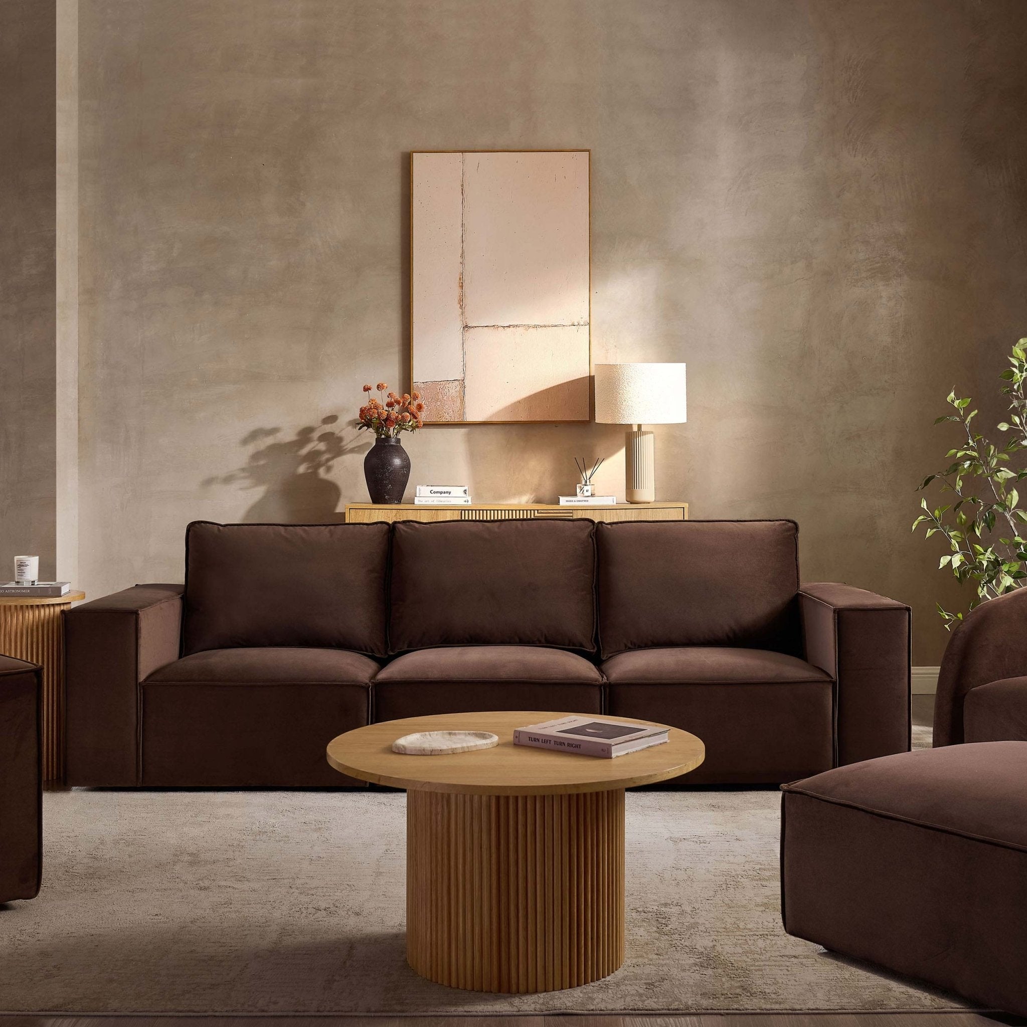 3 Seater Sofa - Cappuccino – Add a touch of contemporary style to your home with the 3-Seater sofa in Cappuccino