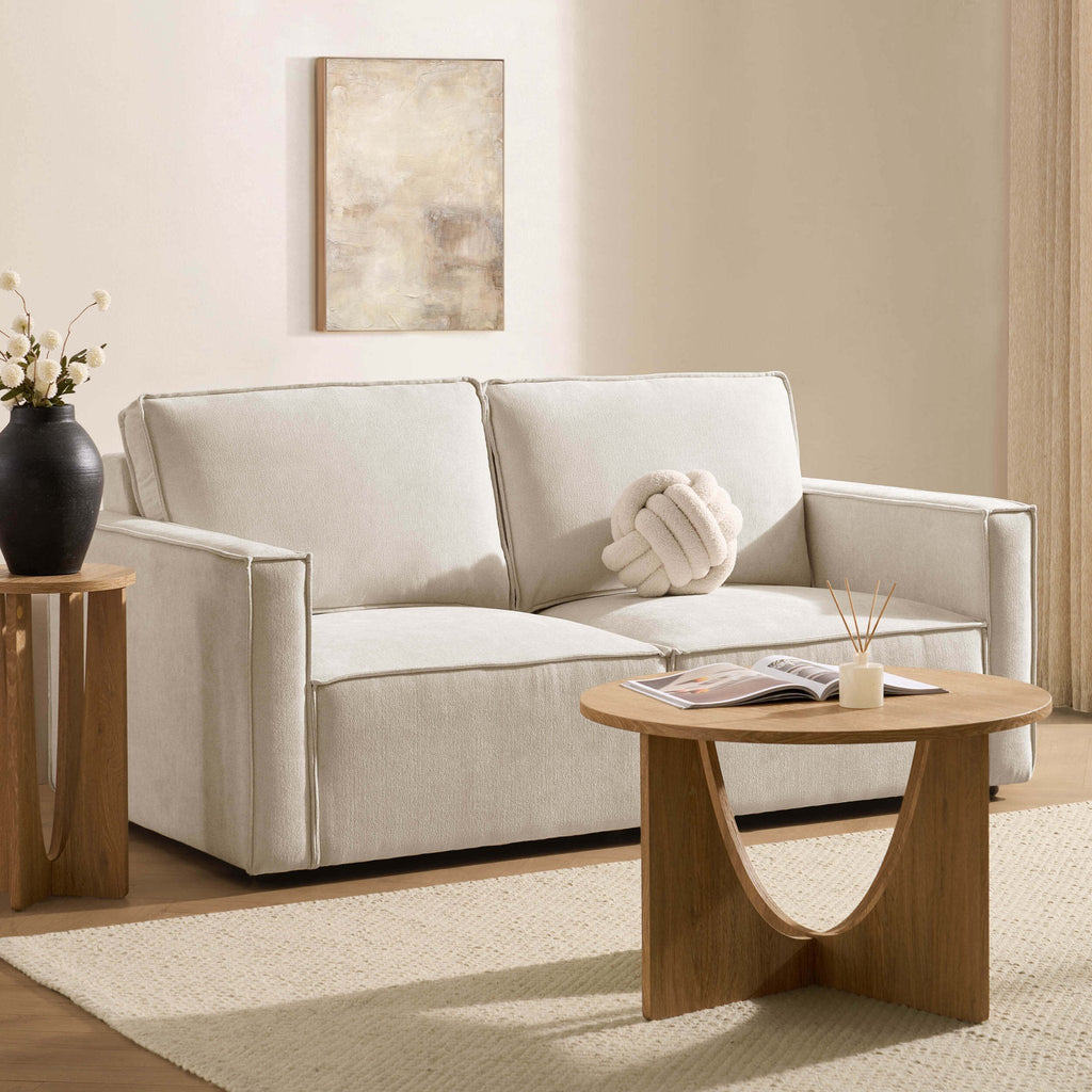 Slim Arm 2 Seater Sofa - Chenille Ivory – A slimmed-down take on our bestselling sofa, designed to maximise space without losing the luxe