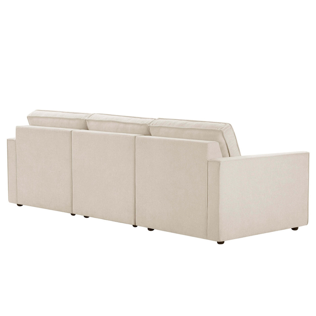 Slim Arm 3 Seater Sofa - Chenille Ivory – Big on comfort, light on bulk, meet the 3-seater, reworked with a slimmer silhouette