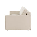 Slim Arm 3 Seater Sofa - Chenille Ivory – Big on comfort, light on bulk, meet the 3-seater, reworked with a slimmer silhouette
