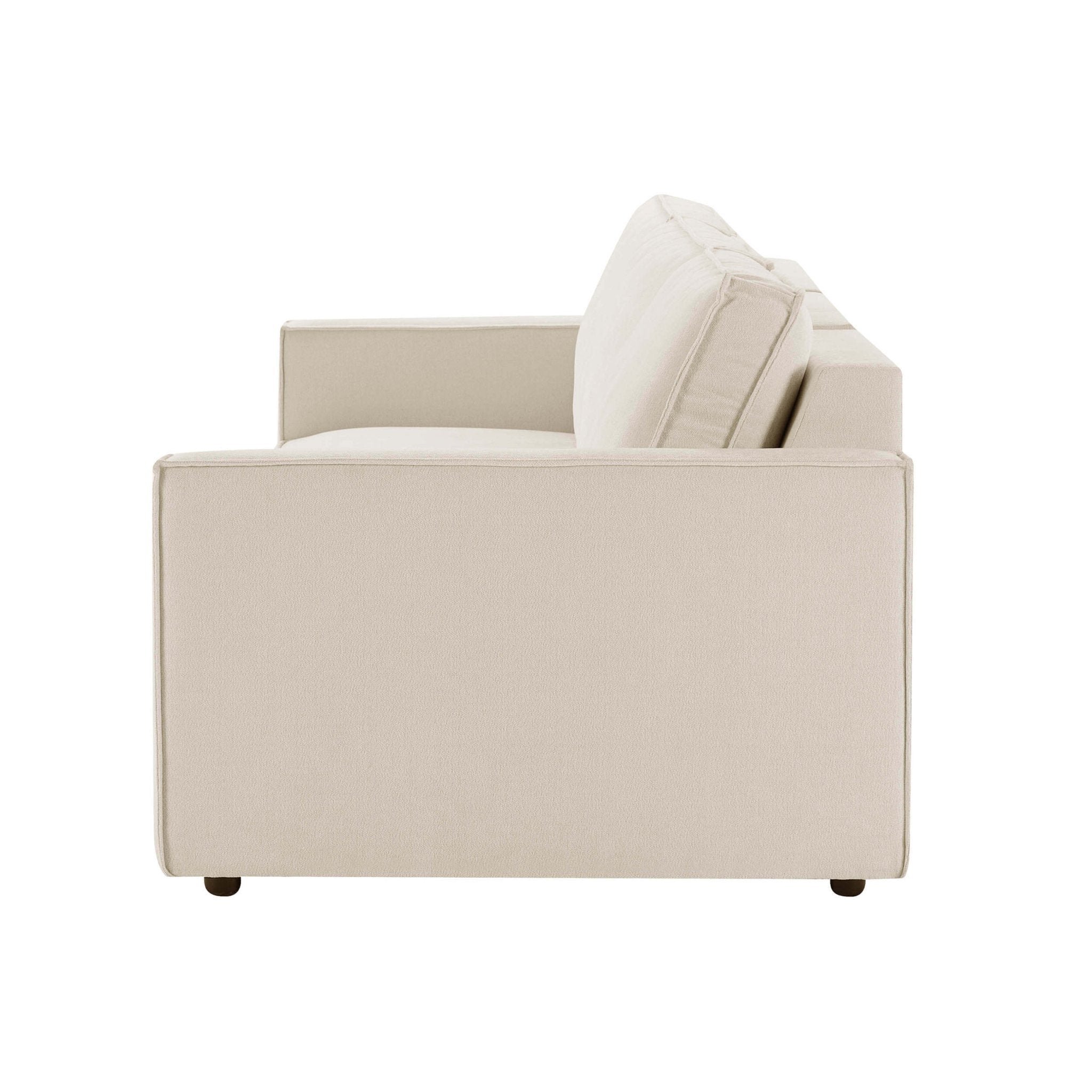 Slim Arm 3 Seater Sofa - Chenille Ivory – Big on comfort, light on bulk, meet the 3-seater, reworked with a slimmer silhouette