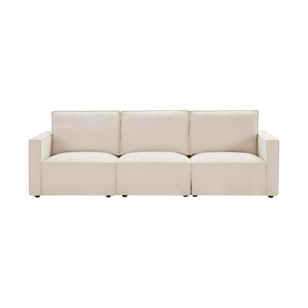 Slim Arm 3 Seater Sofa - Chenille Ivory – Big on comfort, light on bulk, meet the 3-seater, reworked with a slimmer silhouette