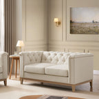 2 Seater Sofa - Cream Linen – Unwind in style with the linen look 2 seater sofa in cream from the collection