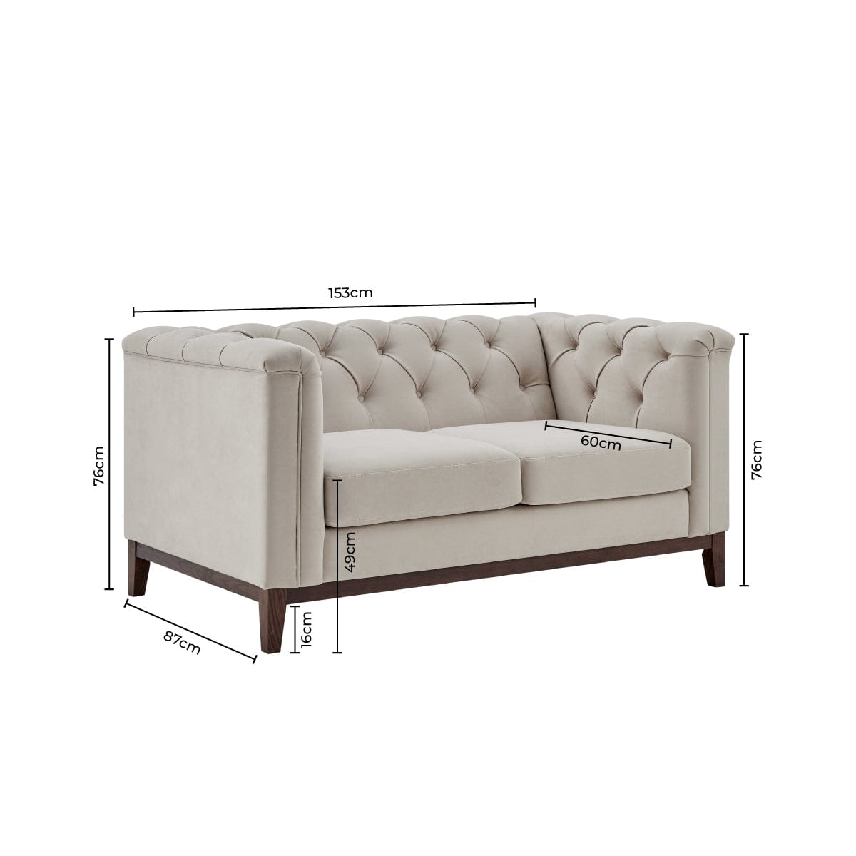 2 Seater Sofa - Cream Linen – Unwind in style with the linen look 2 seater sofa in cream from the collection