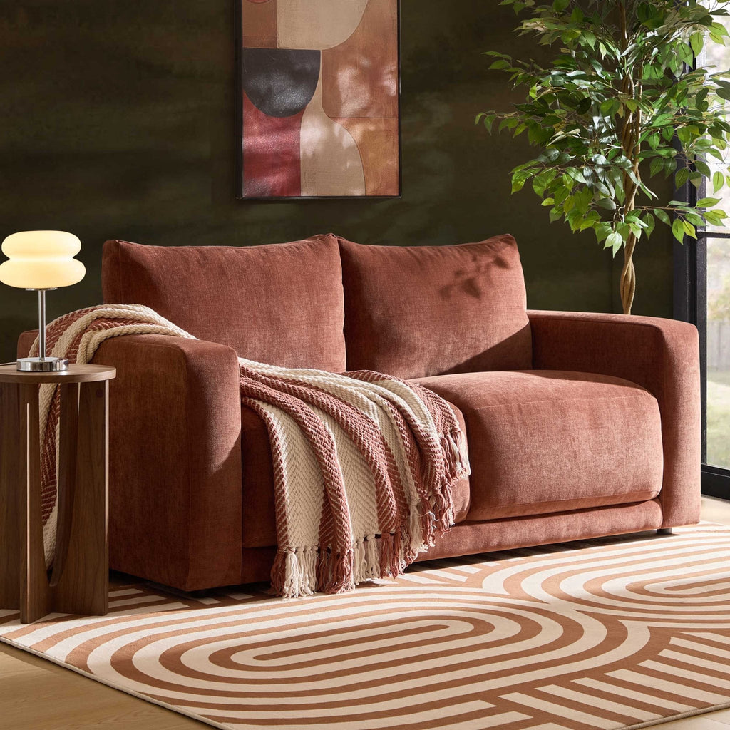 2 Seater Sofa - Chenille Dark Rust – The 2 seater sofa is tailored, comfortable and effortlessly refined