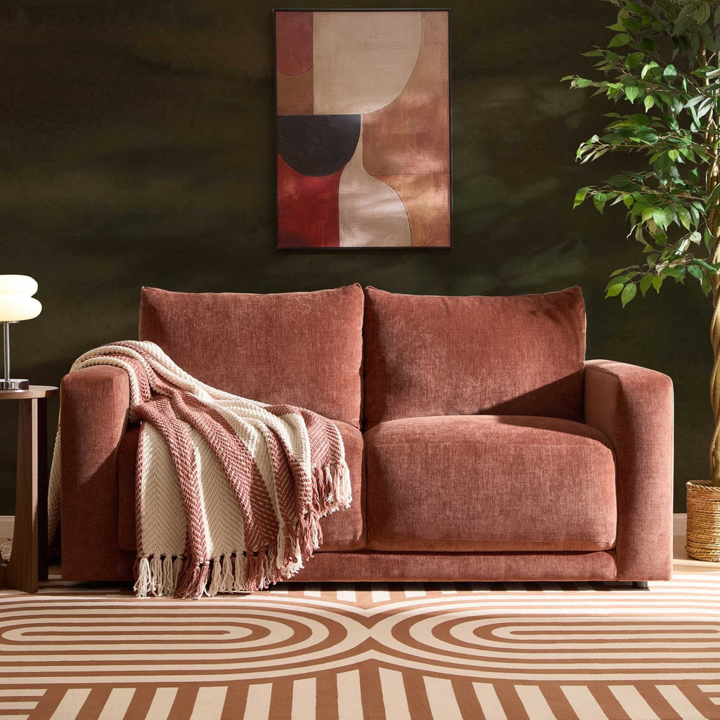 2 Seater Sofa - Chenille Dark Rust – The 2 seater sofa is tailored, comfortable and effortlessly refined