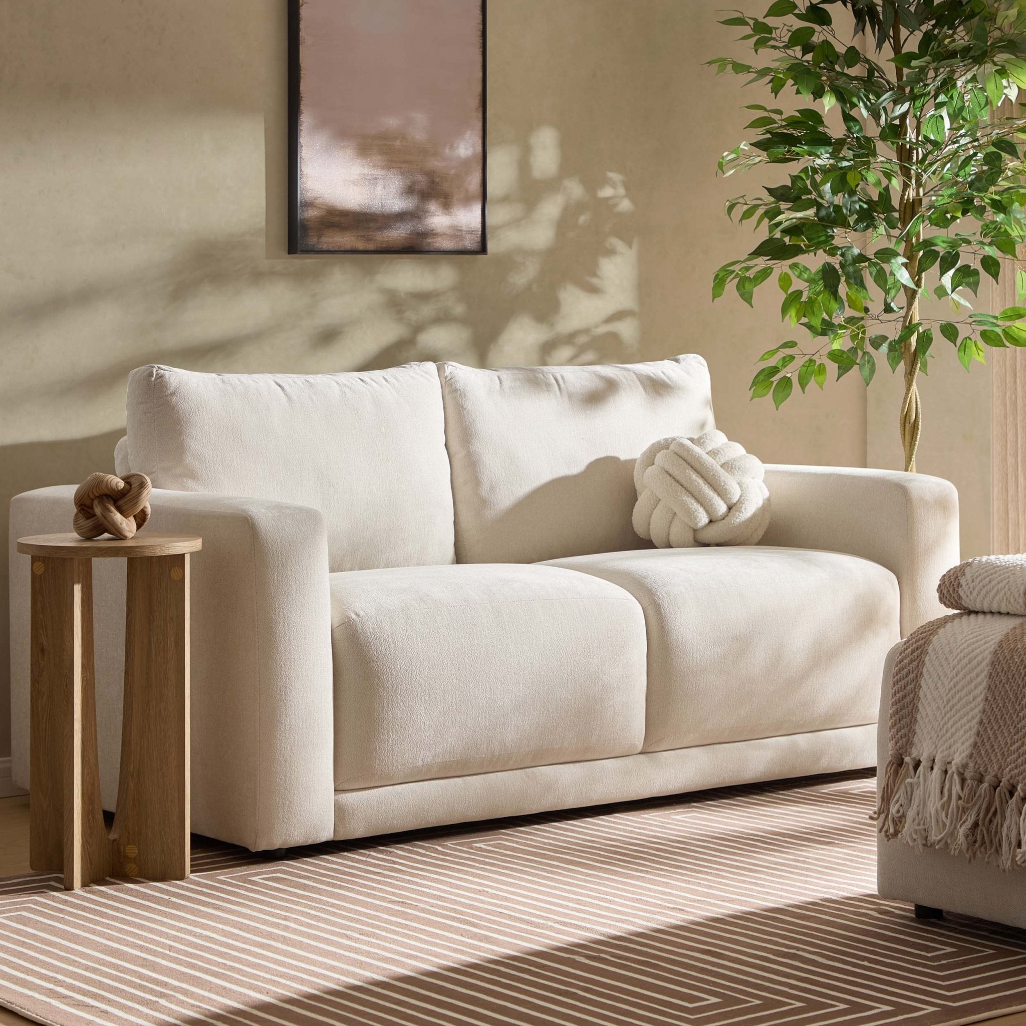 2 Seater Sofa - Chenille Ivory – The 2 seater sofa is tailored, comfortable and effortlessly refined