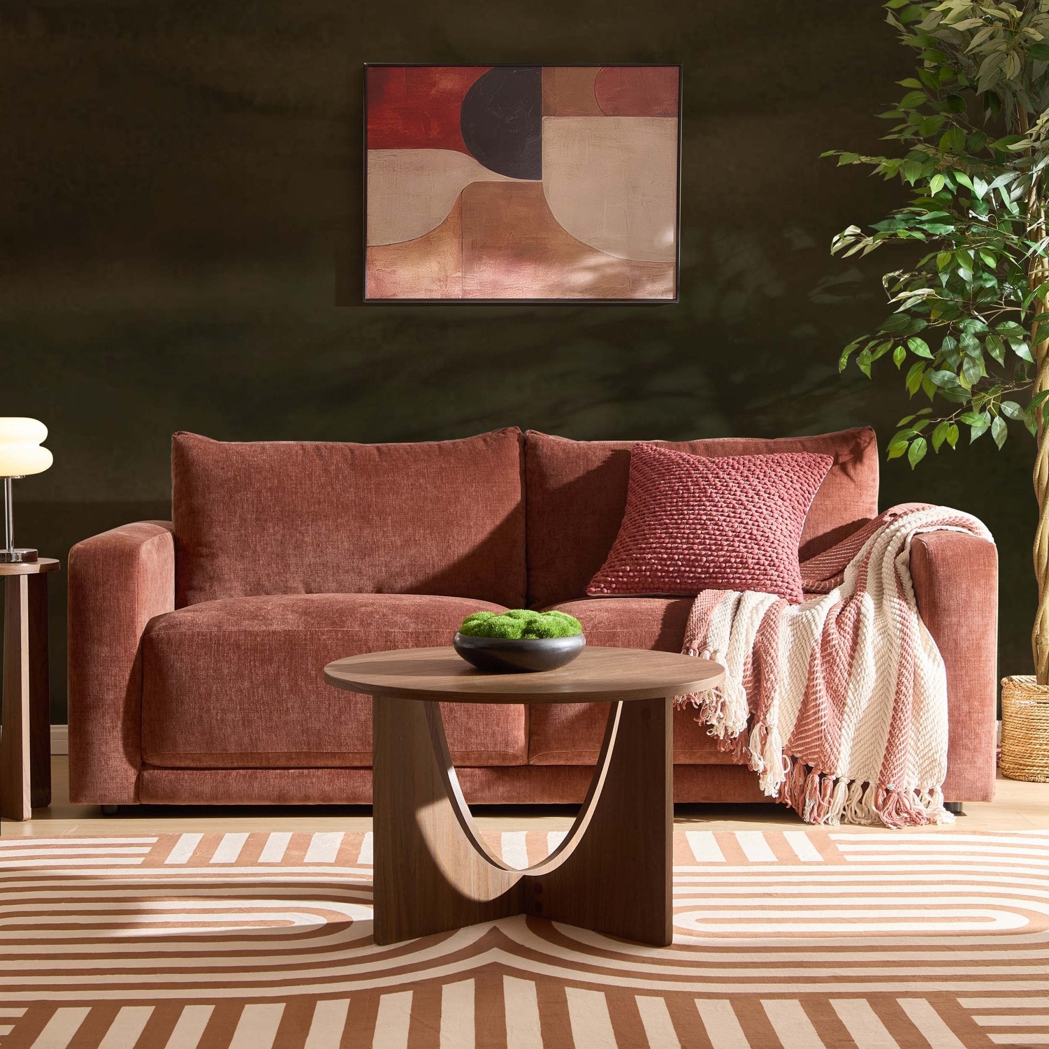 3 Seater Sofa - Chenille Dark Rust – The 3 seater is a spacious, sculptural sofa designed for everyday
