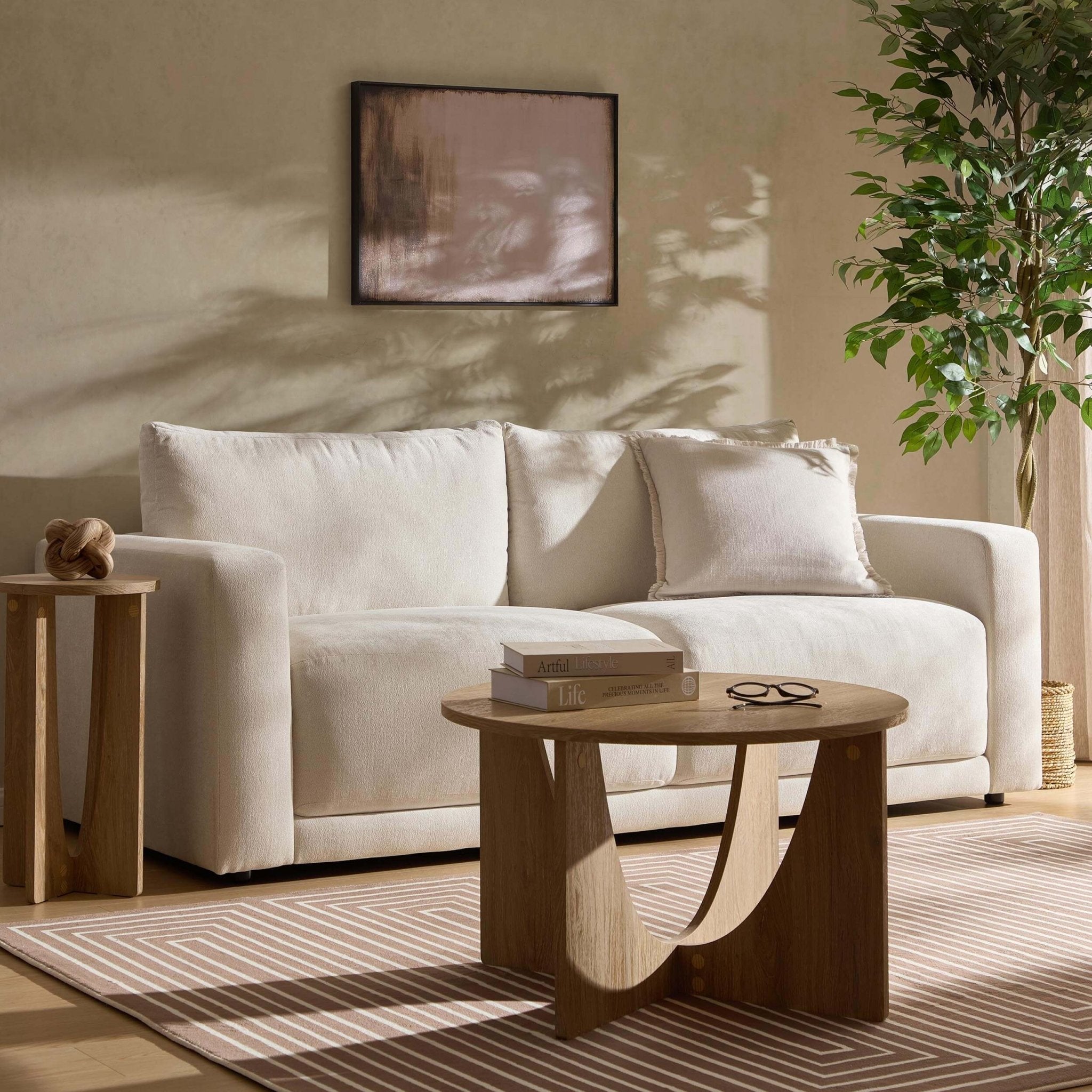 3 Seater Sofa - Chenille Ivory – The 3 seater is a spacious, sculptural sofa designed for everyday
