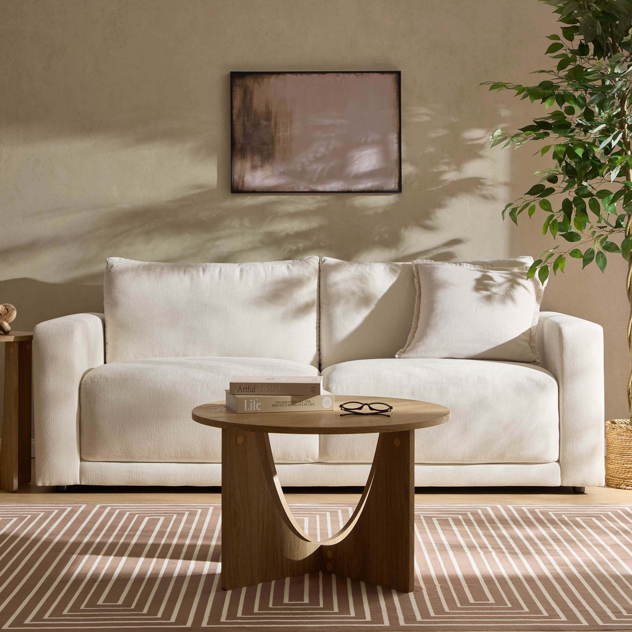 3 Seater Sofa - Chenille Ivory – The 3 seater is a spacious, sculptural sofa designed for everyday