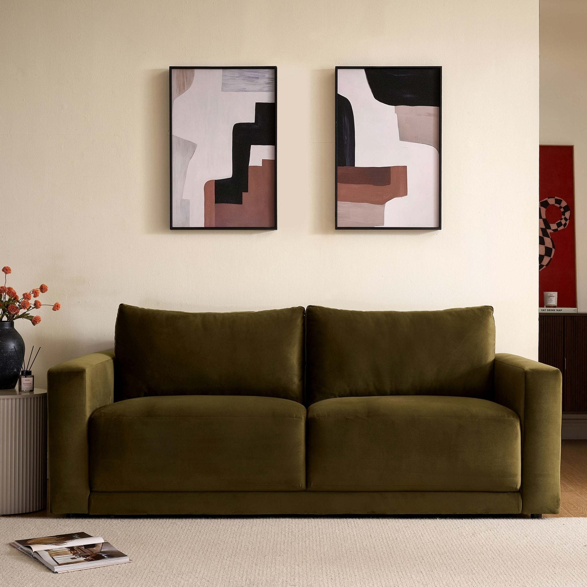 3 Seater Sofa - Rich Green – The 3 seater is a spacious, sculptural sofa designed for everyday