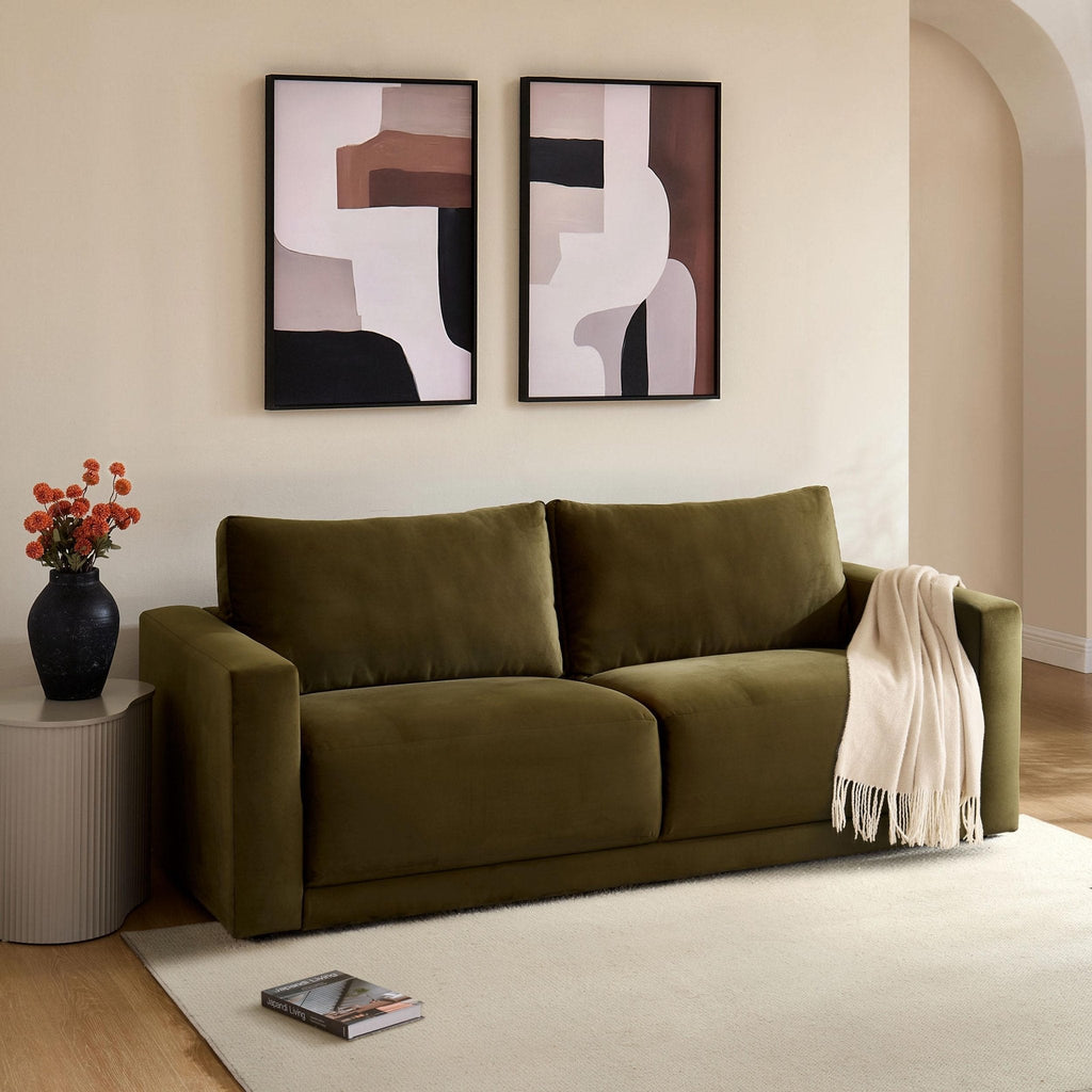 3 Seater Sofa - Rich Green – The 3 seater is a spacious, sculptural sofa designed for everyday