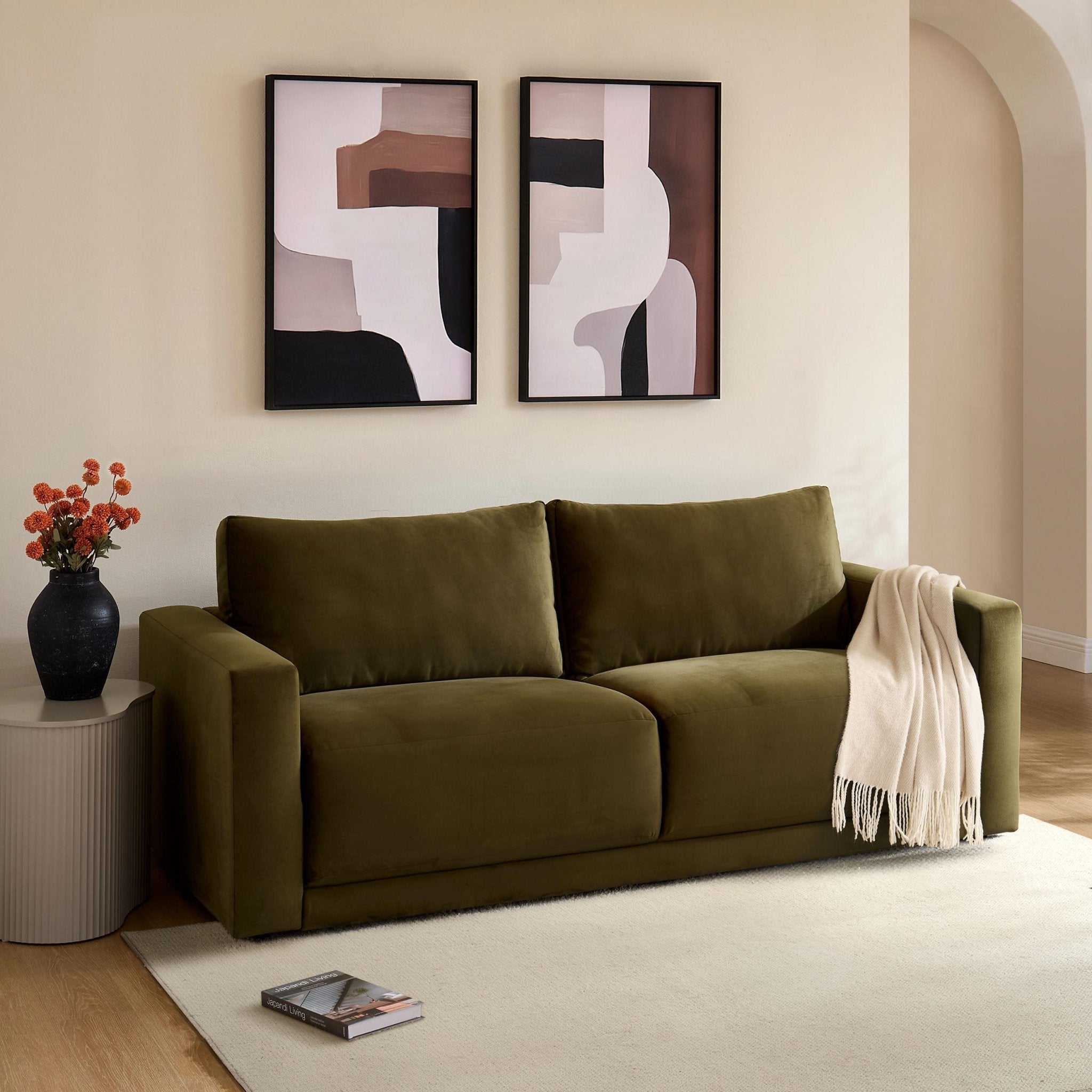 3 Seater Sofa - Rich Green – The 3 seater is a spacious, sculptural sofa designed for everyday